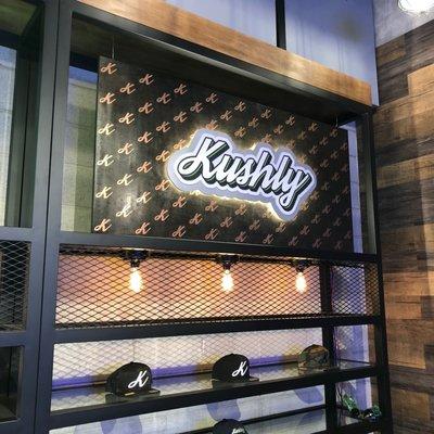 Custom backlit sign for Kushly