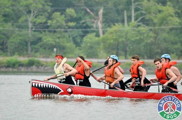 Annual War Canoe Competition between Camp Awosting and Camp Chinqueka