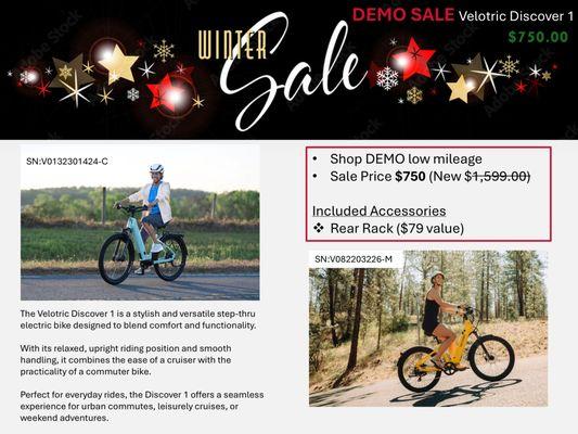 Winter Sale -Velotric Demos