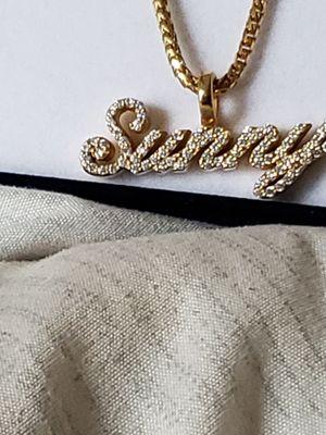 (Custon solid Gold and "Sunny" pendant, solid Gold round diamond cut Franco chain) @danieljewelryinc