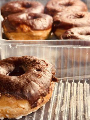Chocolate doughnut closeup