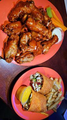 Wings and Mc Dom chicken wrap... let's GO KNICKS 5-12-25