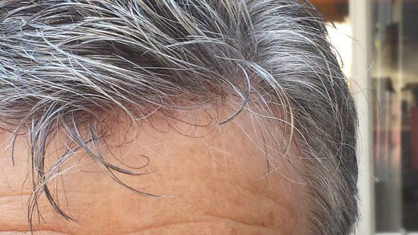 This is a photo of a client who lost his hair, this is a very natural product that i specifically designed for him.