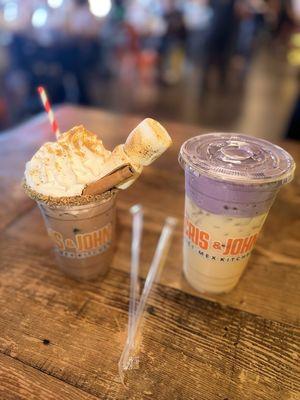Horchata con Abuelita chocolate and Ube horchata