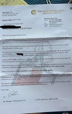 Scam letter