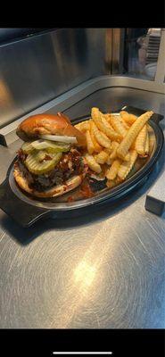 Yummy burger and fries