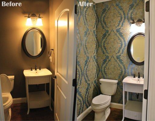 Before and After powder room