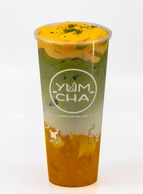 Mango Matcha with Mango Cream Topping