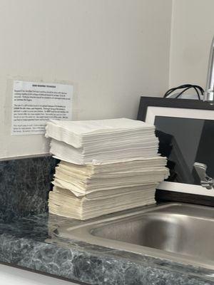 How UNSANITARY is this to leave paper towels on the counter next to the sink?