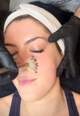 Getting my skin right with her hydradermabrasian facial!