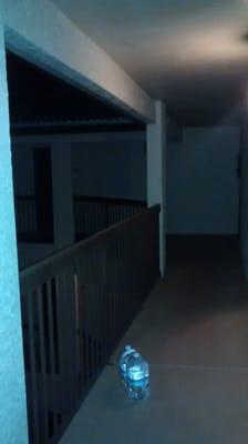 The lights not working outside my door.