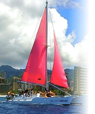 Island Magic Catamaran, the most photographed boat on the Island!