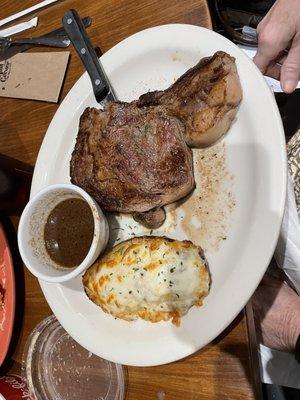 Prime rib with twice baked potato