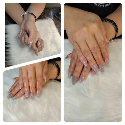 Full set colored acrylic nails