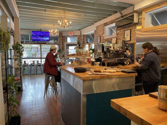 An unexpected coffee shop inside a bike shop - so European!