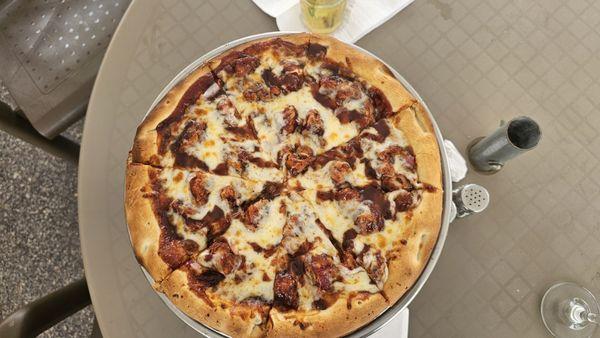 Today's special BBQ chicken pizza