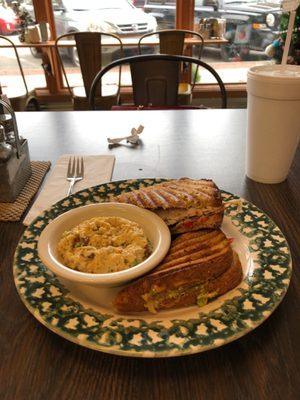 Turkey Panini and cornbread salad