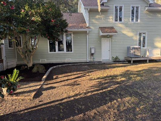 Stone paver edge and bed install.