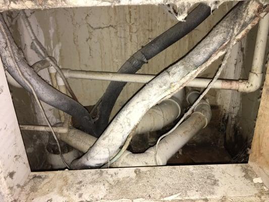 Pipes to the furnace, the cover just fell off and exposed this