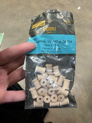 Found these adorably tiny wooden spools