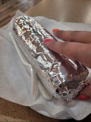 Fajita burrito size reference