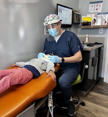 Now 3 years old, still loves the dentist. Best pediatric dentist!