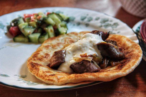 Lamb sausage malawach