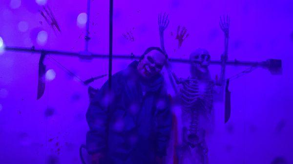 Actors in the wash Bay at the Tunnel of Terror