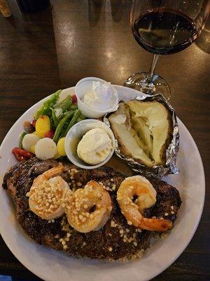 Went to French Gulch Hotel. We had New York Steak and prawns and Fish and Chips...so good