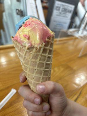 Mini Superman ice cream with the Waffle cone