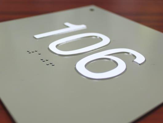 Color Infused Acrylic AccuBraille Sign