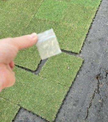 Drug items that would be found in the unclean "play yard" aka fenced parking lot