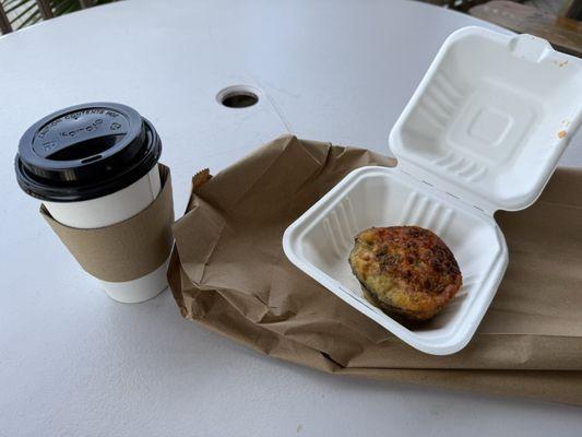 Coffee and a Spanish frittata.
