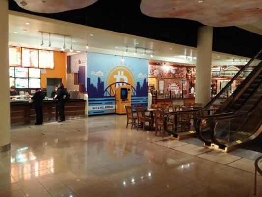 Bitcoin kiosk located in the food court in Pioneer Square Mall