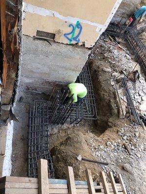 Grade Beams for a hillside foundation repair.