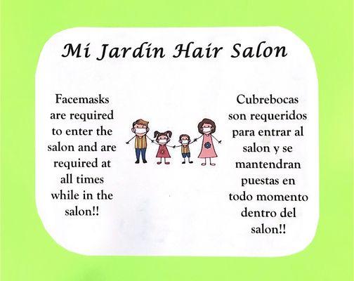 Face masks required!! Cubrebocas requeridas!!