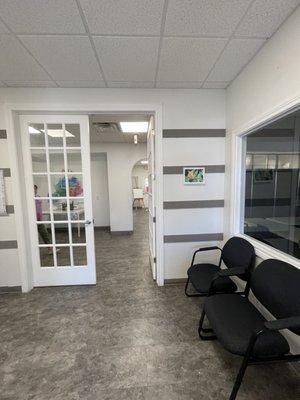 Lobby when you enter the studio.