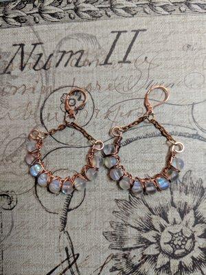 My gorgeous half hoop moonstone earrings are $29