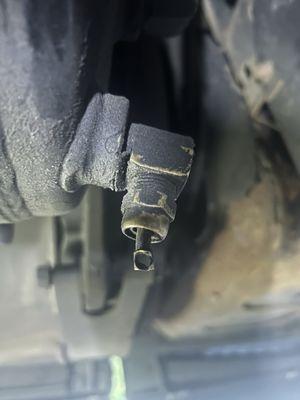 This was a faulty air valve underneath a tractor trailer. MatthewsRoadServices.com