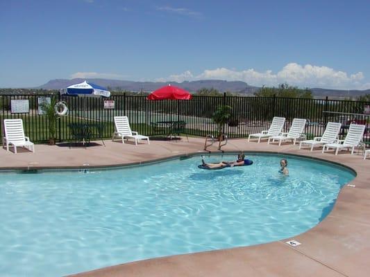 Our heated outdoor swimming pool