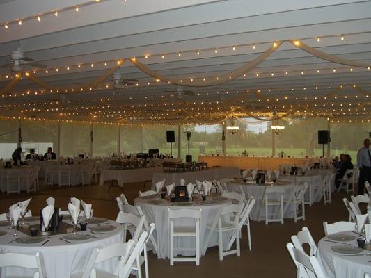 White Birch's back pavilion, set up for a wedding.