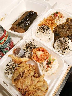 Pastele Pastele stew $9.00 Meat jun $9.50 Hawaiian sun $2