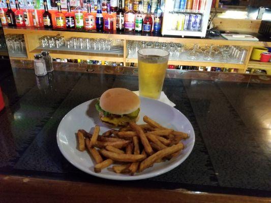 The Tuesday special comes with a beer!