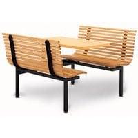 Oak Slat Wall Style Restaurant Booth