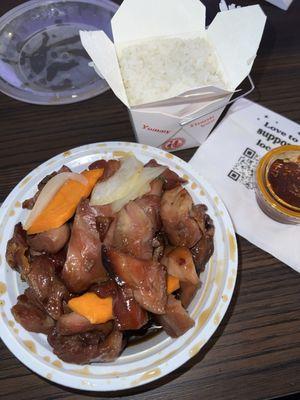 Bourbon chicken appetizer