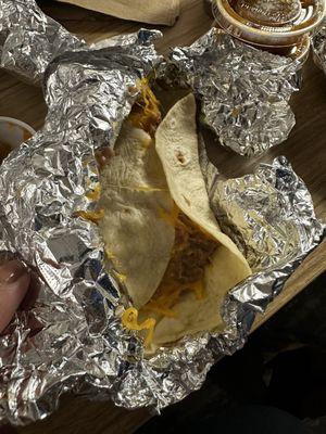 Bean and cheese- things were actually really small