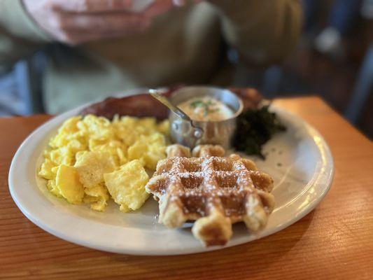 Bacon & Egg's with a wafffle was on point...