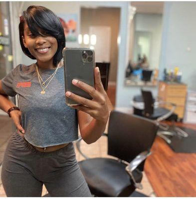 Partial hair extension. Styled by stylist Keisha