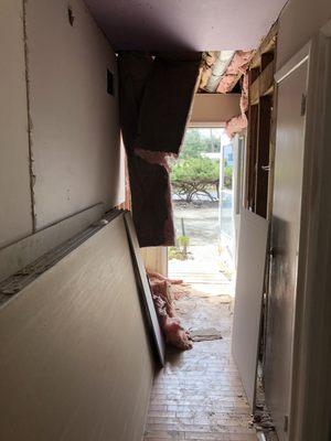 This is how he left my front walk way.