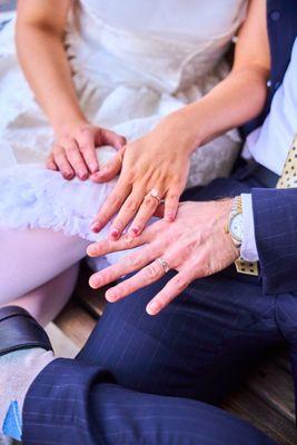 Pink diamond ring and platinum ring